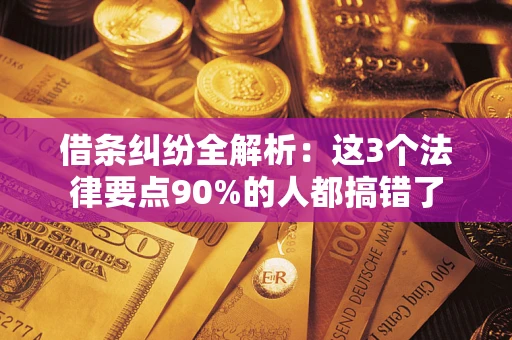 武汉借条纠纷全解析：这3个法律要点90%的人都搞错了