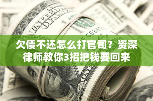 武汉欠债不还怎么打官司？资深律师教你3招把钱要回来