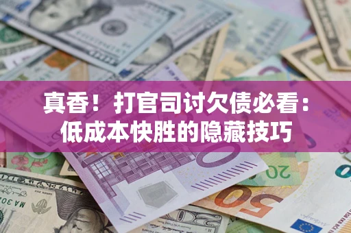 武汉真香！打官司讨欠债必看：低成本快胜的隐藏技巧
