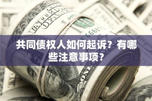 武汉共同债权人如何起诉？有哪些注意事项？