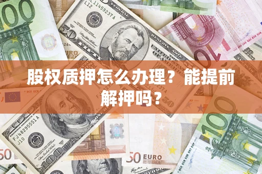 武汉股权质押怎么办理？能提前解押吗？